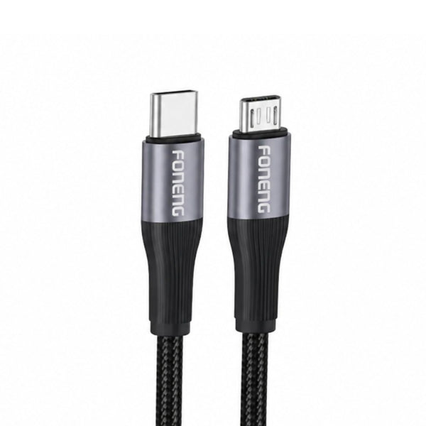 FONENG X112 1m Metal Head Braided Charging Cable