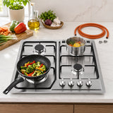 XMY 4-Burner Stainless Steel Built-In LPG Gas Hob