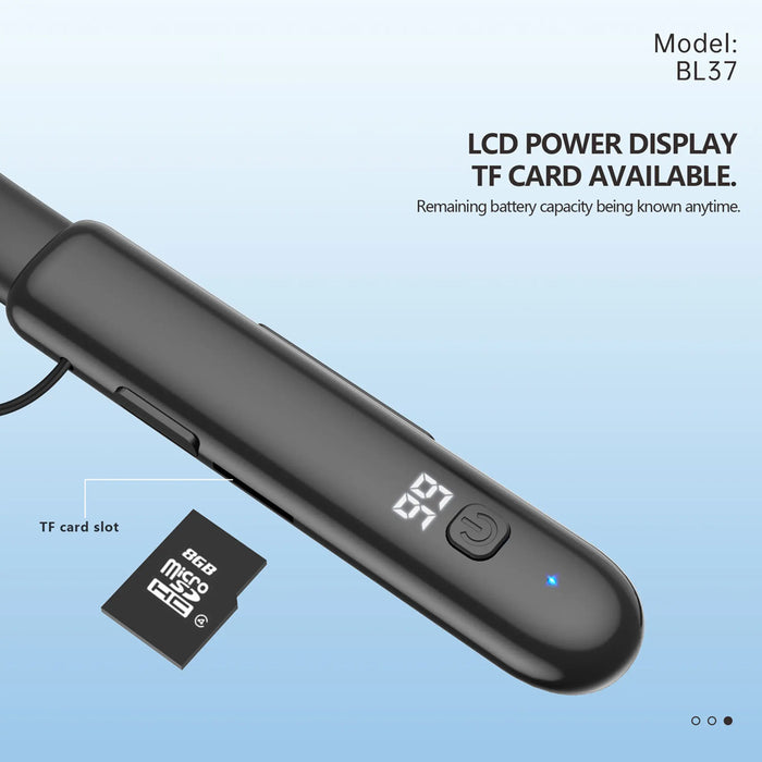 FONENG BL37 Digital Display Neckband Bluetooth Earphones