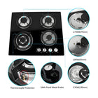 XMY Built-In Tempered Glass 4-Burner Gas Stove