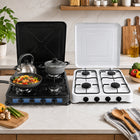 AURIF 4-Burner Steel Table Top Gas Cooker with Adjustable Knobs