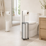 Freestanding Toilet Paper Holder with Storage Basket