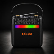 Solar Rechargeable Radio Bluetooth Speaker with Disco Light