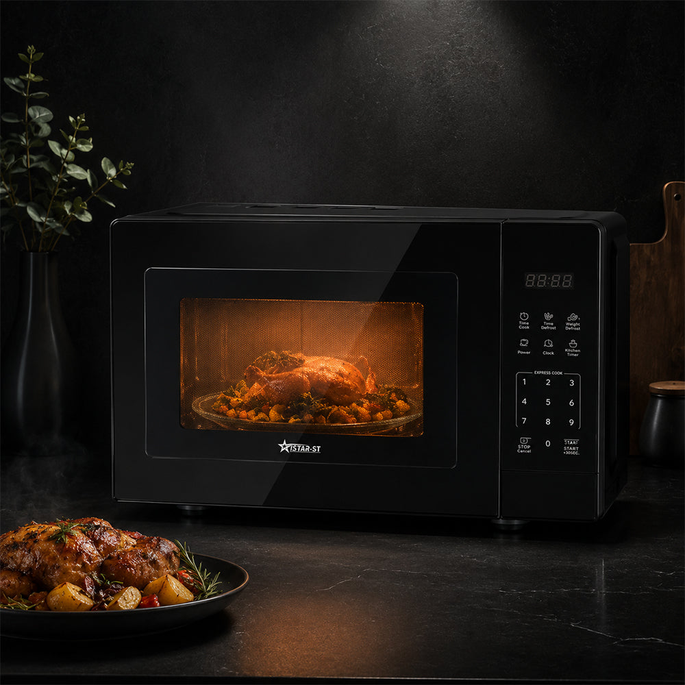 iStar-ST 20L Digital Microwave Oven 700W with Defrost Function - Black