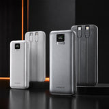 FONENG 10000mAh 22.5W Fast Charging Power Bank with 2 Built-In Cables