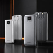 FONENG 10000mAh 22.5W Fast Charging Power Bank with 2 Built-In Cables