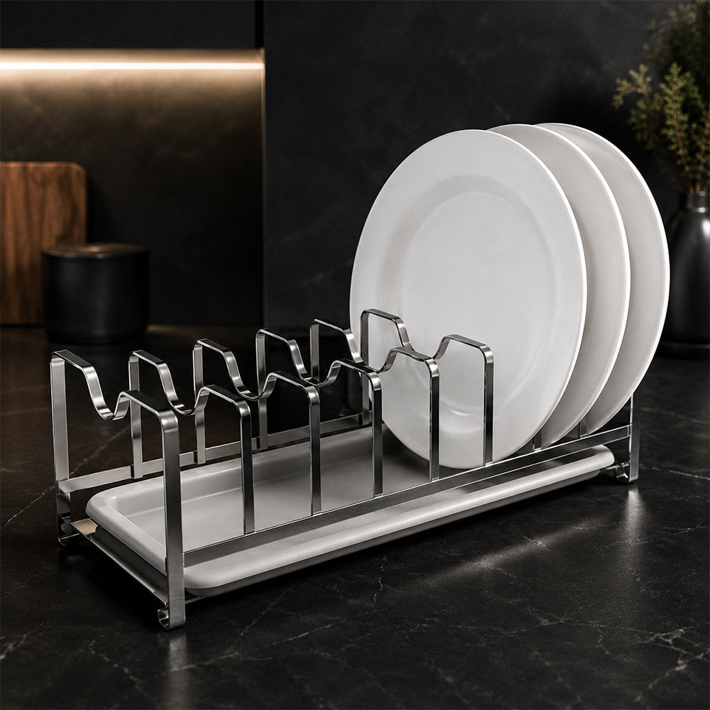 Compact Stainless Steel Dish Drying Rack for Plates