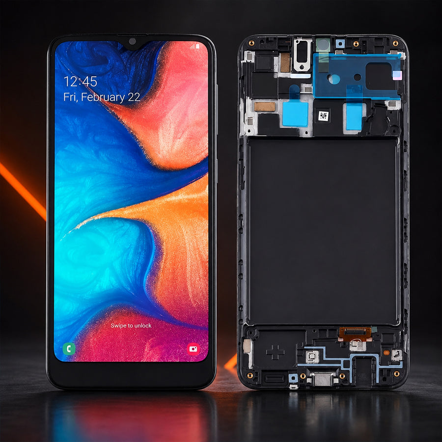 Standard LCD Screen with Frame for Samsung Galaxy A20