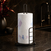 Black Countertop Paper Towel Holder with Freestanding Metal Stand