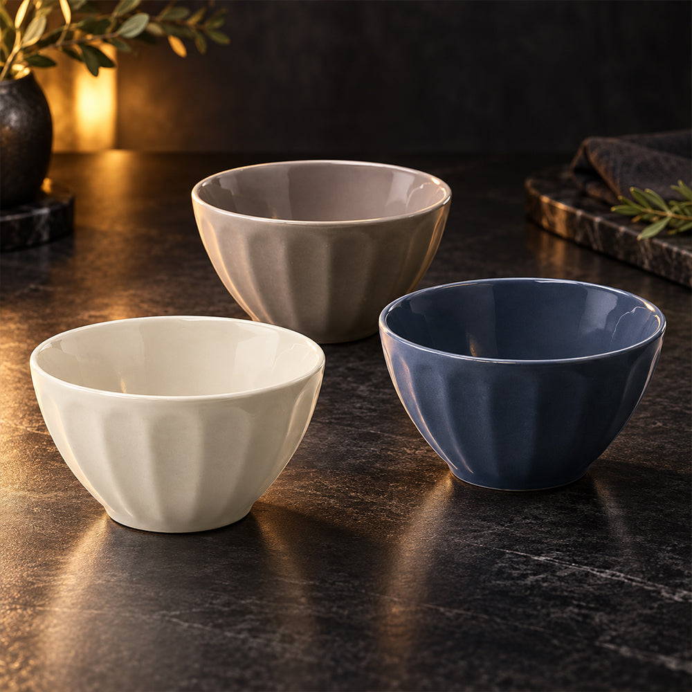 3-Piece Mix & Match Ceramic Bowl Set - 4.25 Inch