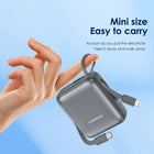 FONENG 10000mAh 22.5W Mini Fast Charging Power Bank with 2 Built-In Cables