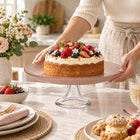 Smoky Rose Glass Pedestal Cake Stand - 28cm