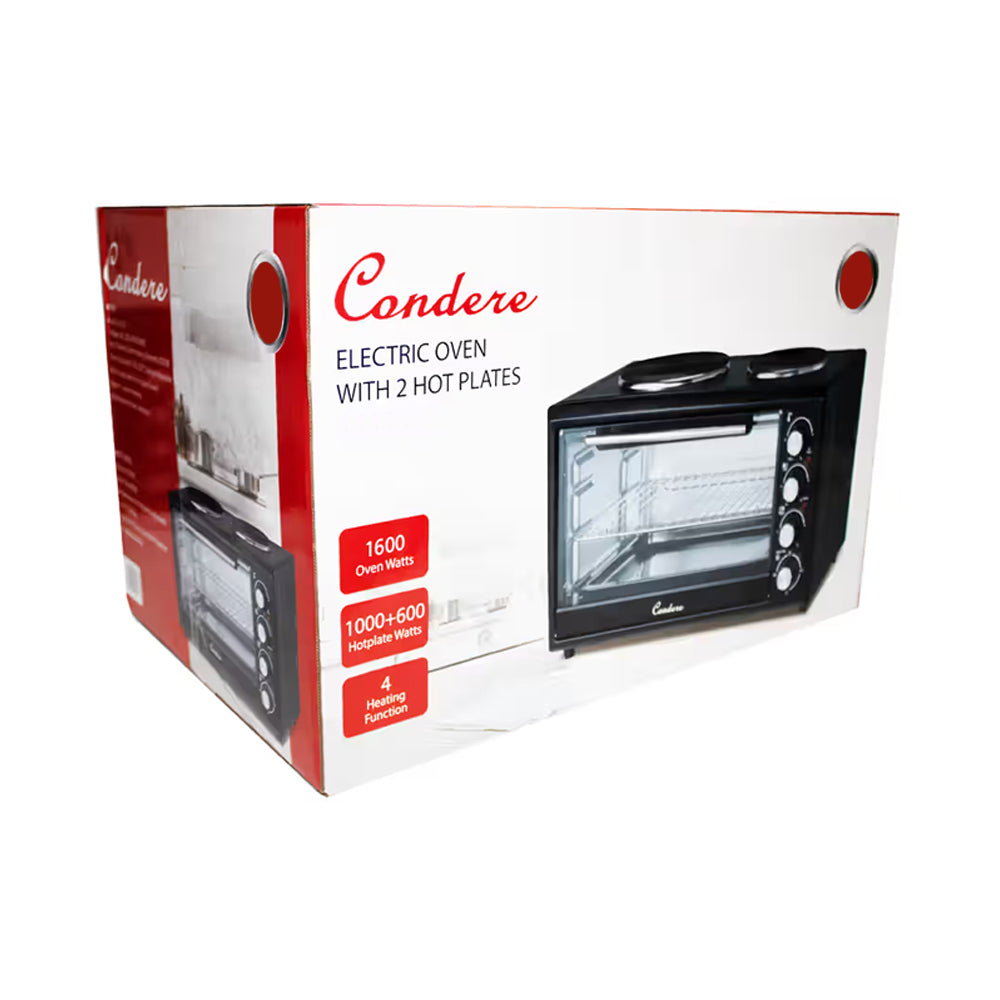 Condere 68L Electric Oven – Integrated Dual Hotplates