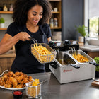 8L Dual Basket Electric Deep Fryer 3000W with Adjustable Temperature Control