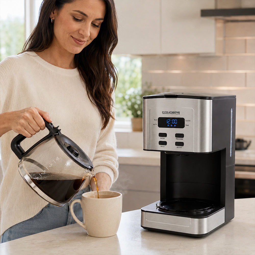 Condere 1.2L Programmable Coffee Maker with Digital LED Display