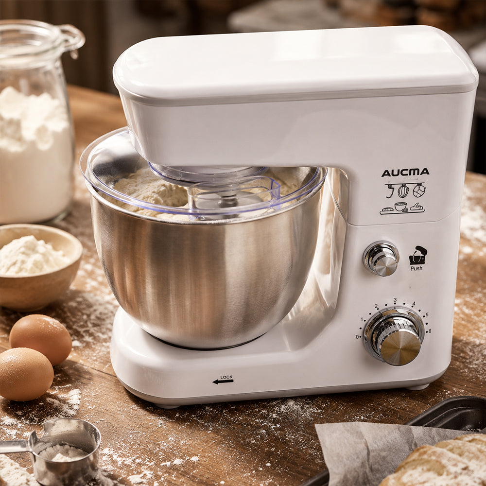 AUCMA Stand Mixer with Stainless Steel Bowl - 500W