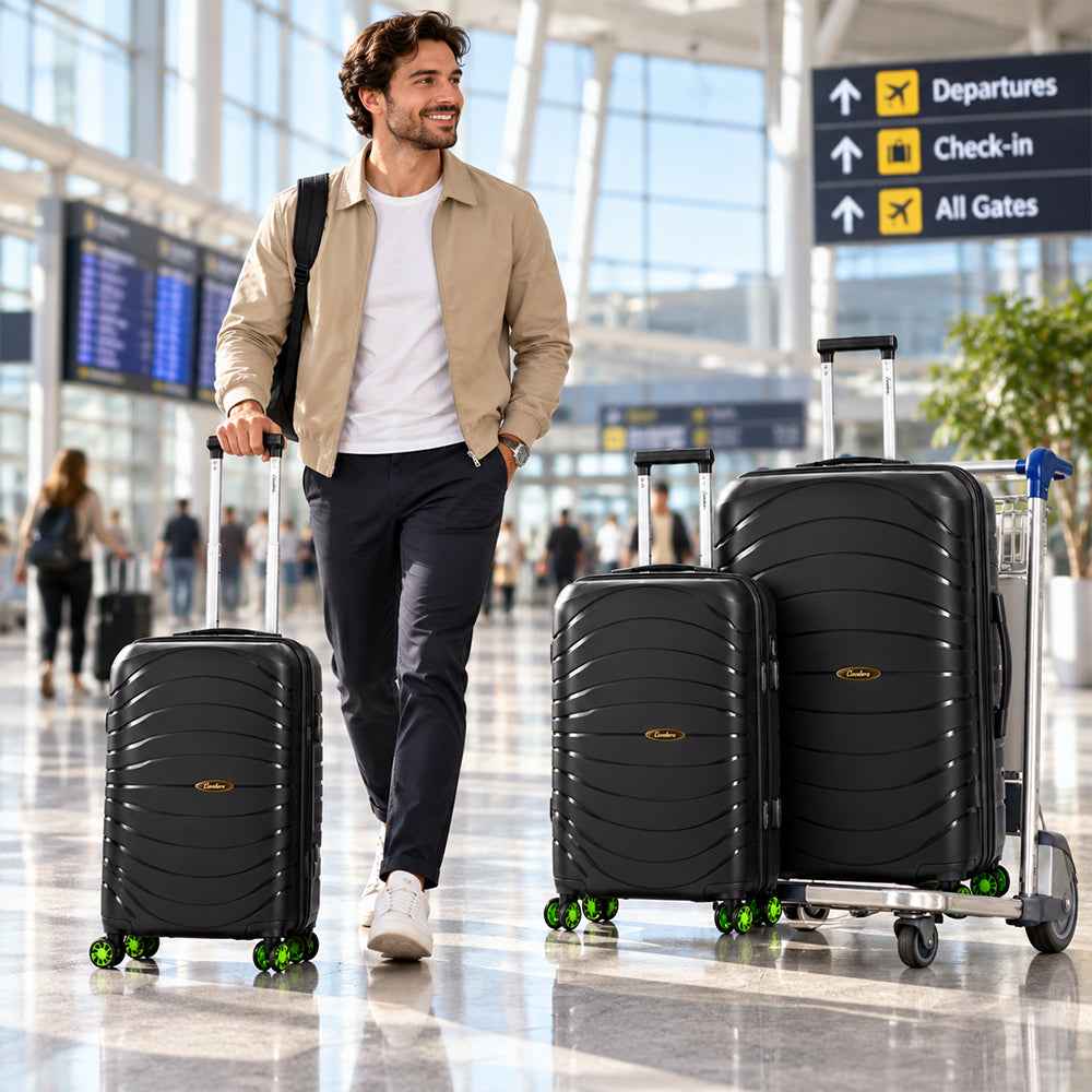3-Piece Lightweight Hard Shell Travel Luggage Set - 22", 26" & 30"