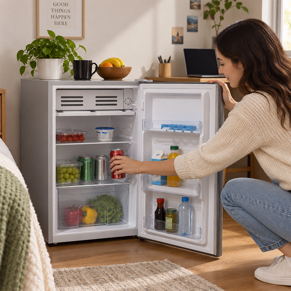 Fussion Single-Door Bar Fridge with Chiller Compartment - 120L, Stainless Steel