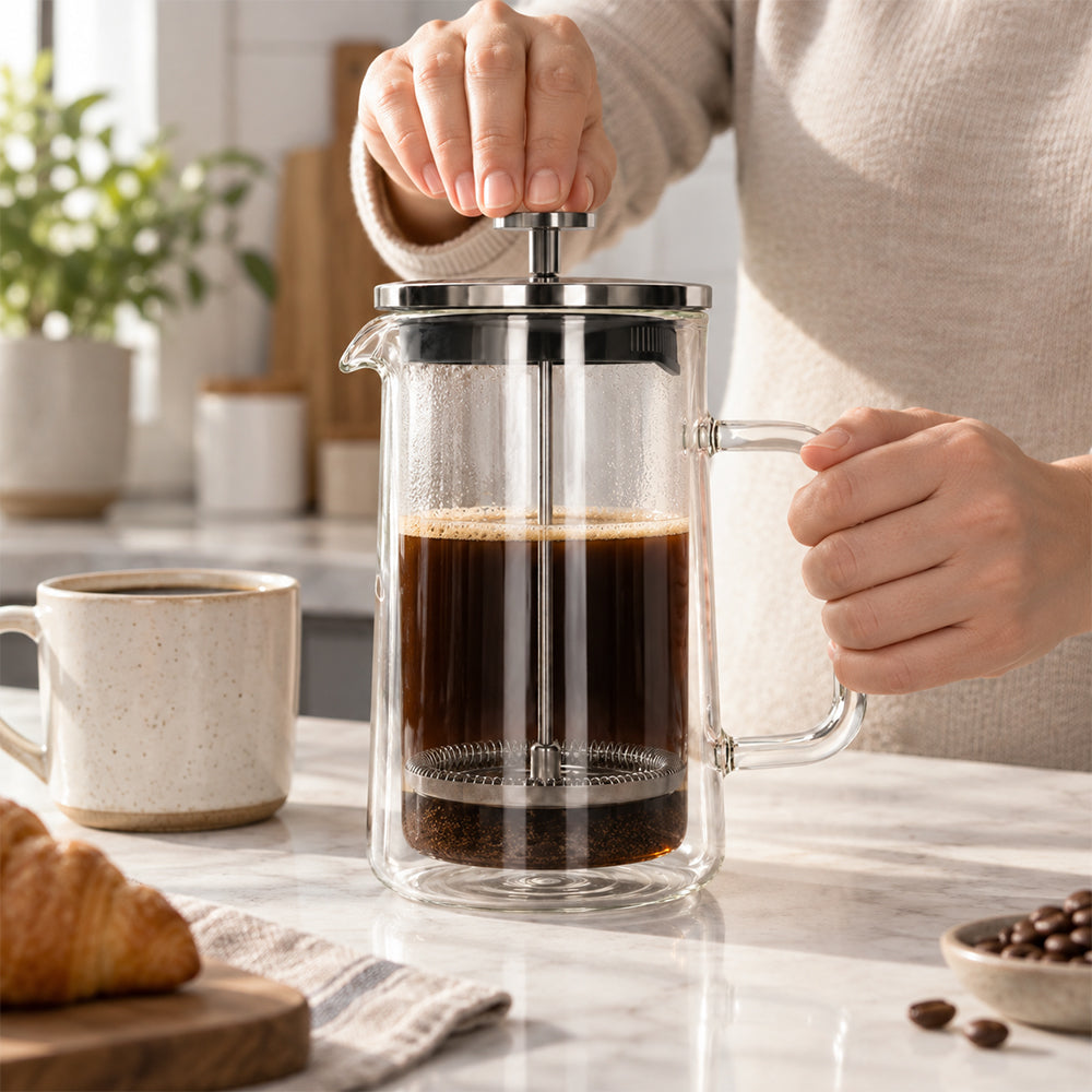 Glass French Press Coffee & Tea Maker - 1000ml