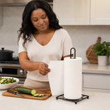 Countertop Paper Towel Holder with Square Metal Base - Black