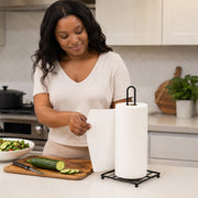 Countertop Paper Towel Holder with Square Metal Base - Black