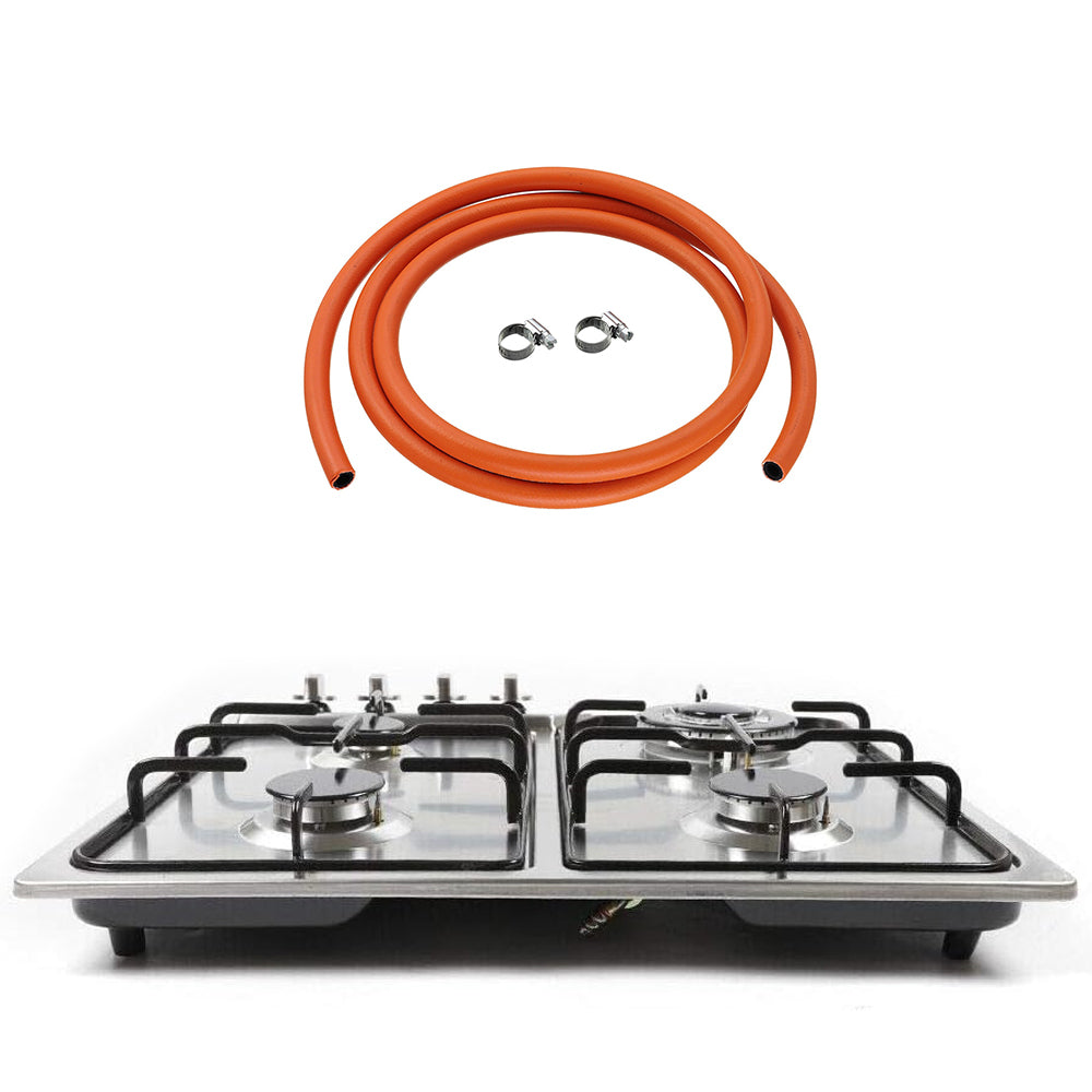 XMY 4-Burner Built-In Gas Hob - LPG - Stainless Steel