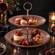 Double-Tier Glass Cake Stand - 27.9cm