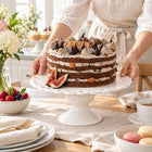 White Ceramic Pedestal Cake Stand - 30.4cm