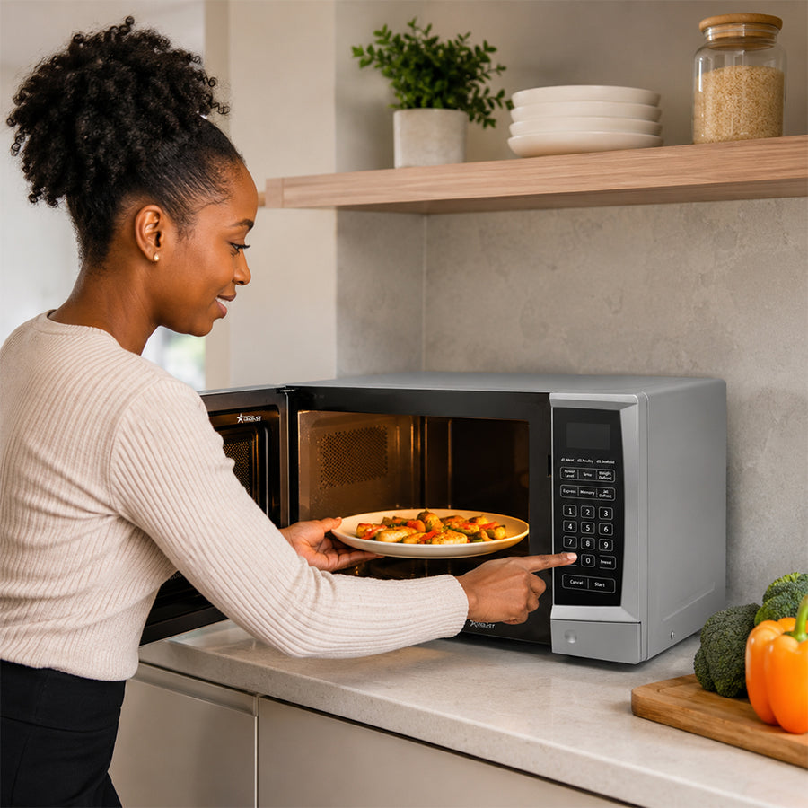 iStar-ST 30L Digital Microwave Oven 900W with Defrost Function - Silver & Black