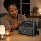 Solar Rechargeable Bluetooth Radio Speaker with LED Bulbs & USB Player
