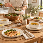 12-Piece Ivory Speckled Porcelain Dinnerware
