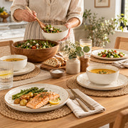12-Piece Ivory Speckled Porcelain Dinnerware