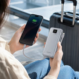 FONENG 10000mAh 22.5W Fast Charging Power Bank with 2 Built-In Cables