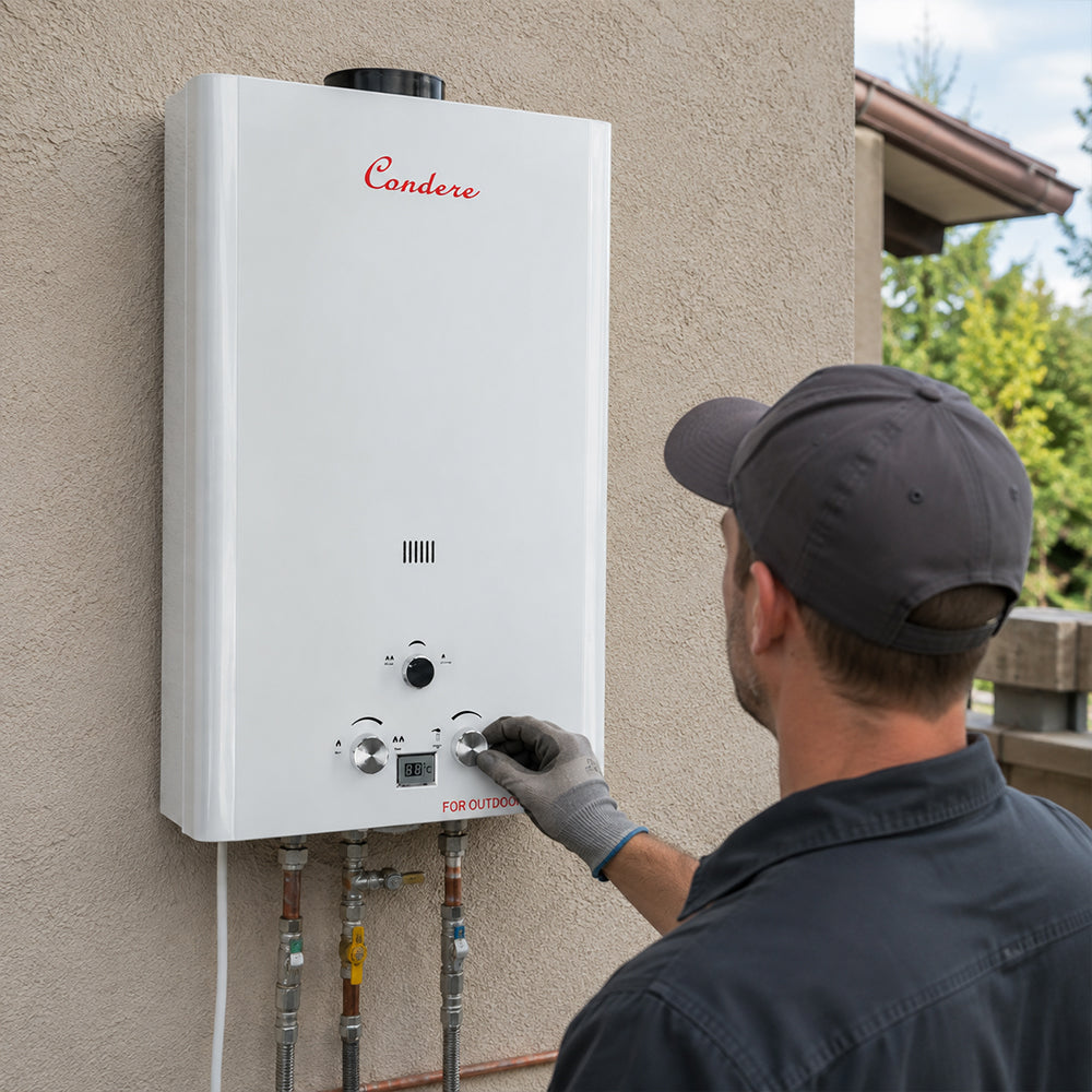 Condere 20L LPG Tankless Gas Water Heater & Gas Geyser