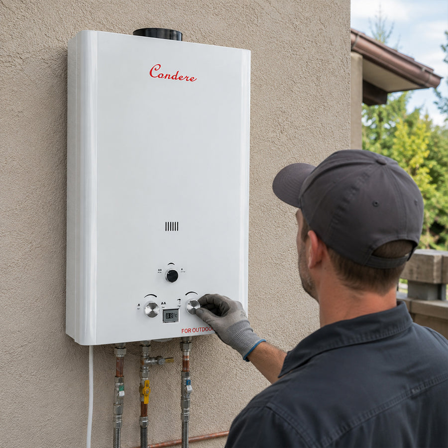 Condere 20L LPG Tankless Gas Water Heater & Gas Geyser