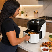 iStar-ST 10L Manual Air Fryer 1200W with Timer - White & Black