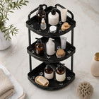 3-Tier Aluminium Corner Shower Bathroom Shelf - Black