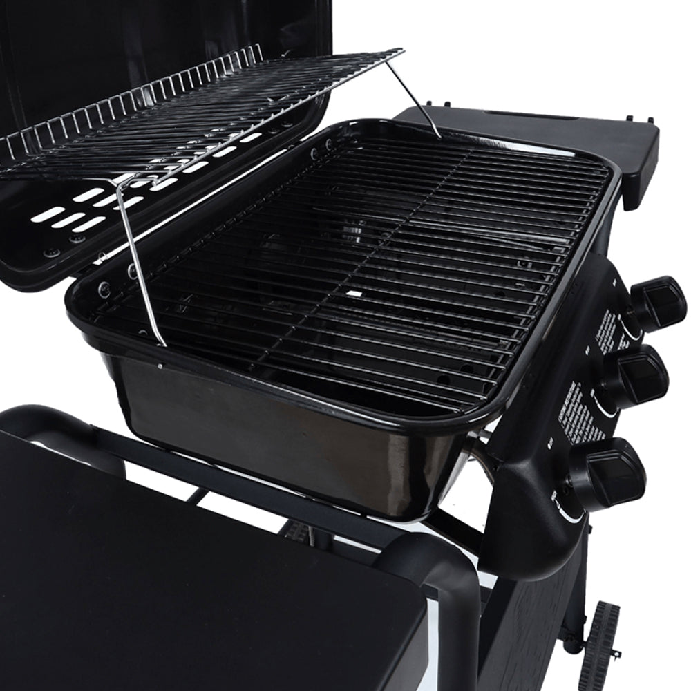 3-Burner Gas Grill with Precision Heat Monitoring – Mobile Outdoor BBQ
