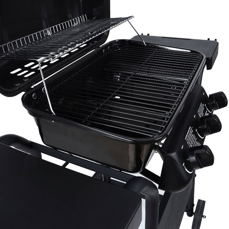 3-Burner Gas Grill with Precision Heat Monitoring – Mobile Outdoor BBQ