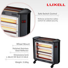 Luxell 5-Bar Electric Quartz Heater with Safety Switch & Wheels - 2000W