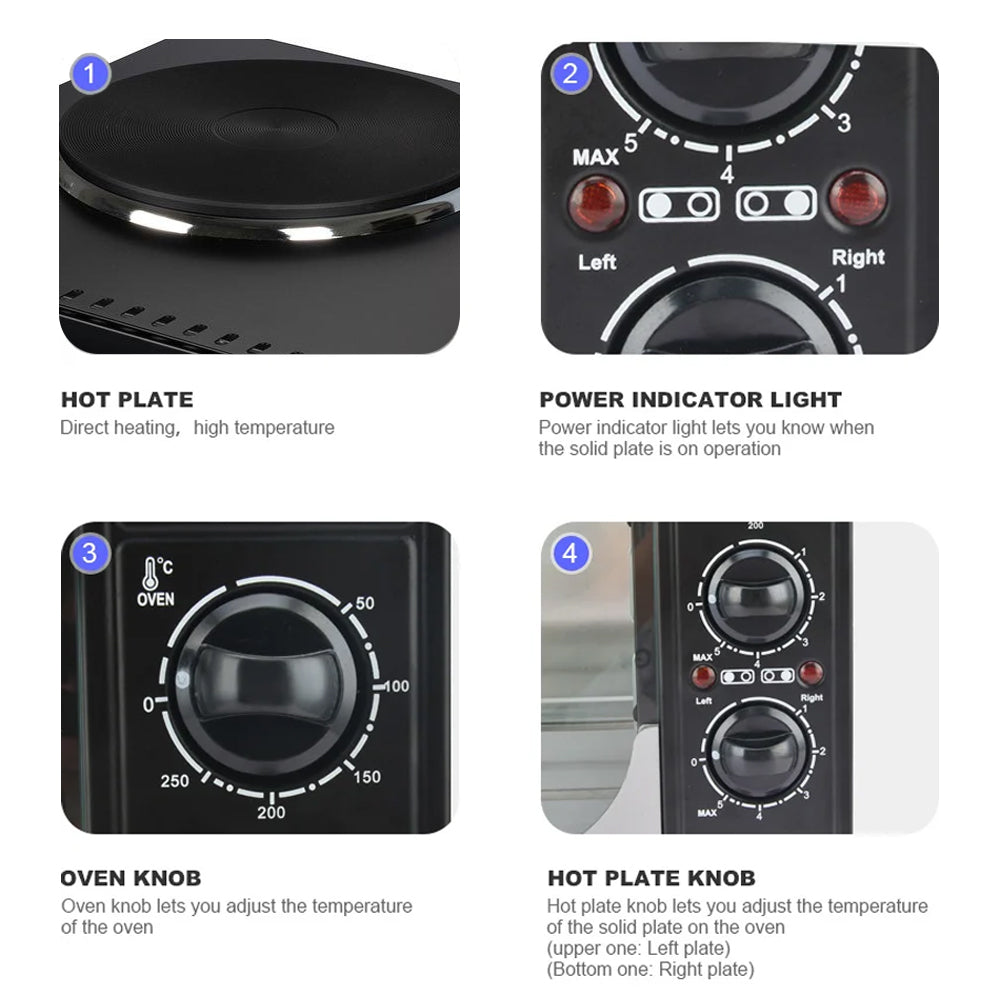 iStar 32L Electric Oven with 2 Plate Stove (3200W)