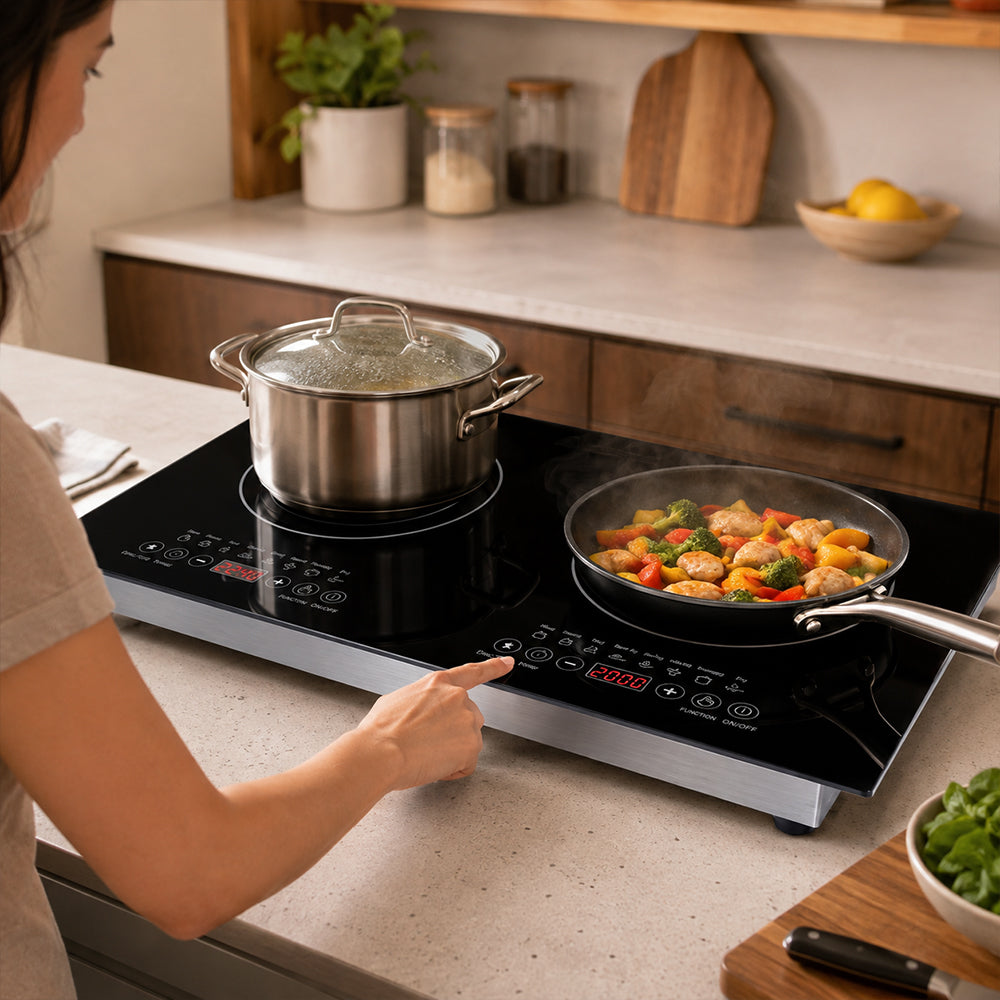 Condere Double Burner Induction Cooktop with Touch Controls