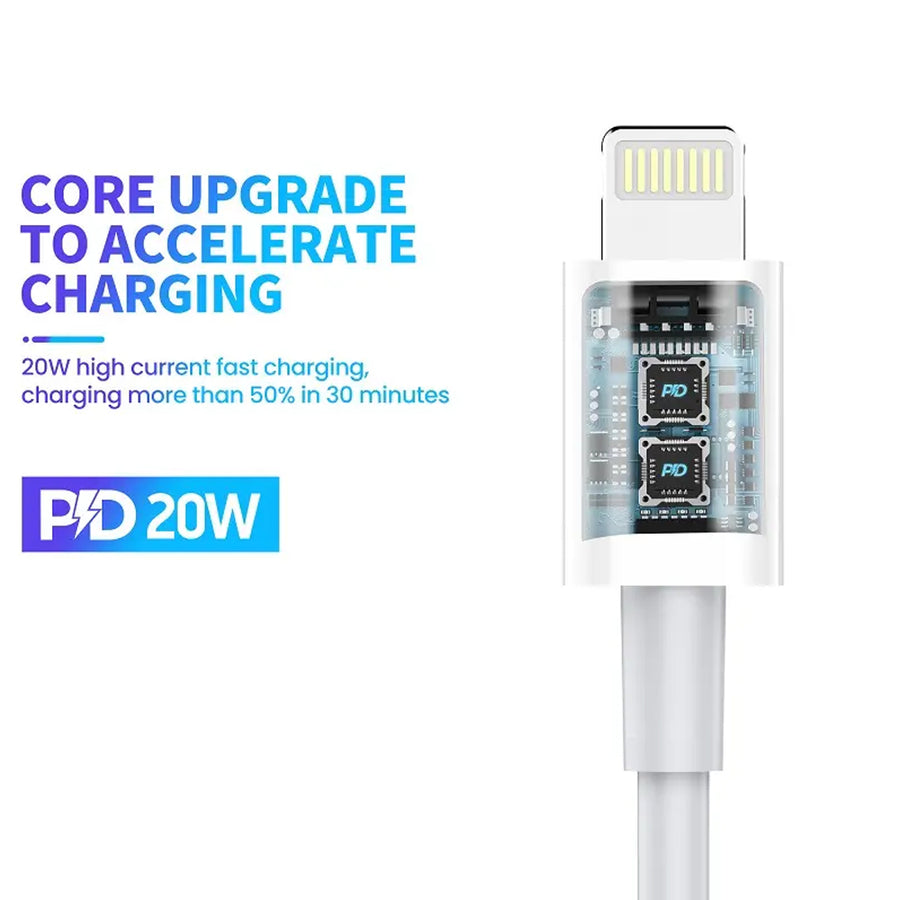 FONENG 2m 20W Type-C to Lightning PD Fast Charging Cable