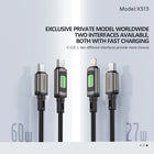 FONENG XS13 1.2m RGB Light Braided Fast Charging Cable 60W / PD27W