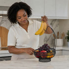 Decorative Countertop Fruit Basket with Banana Hanger - Black