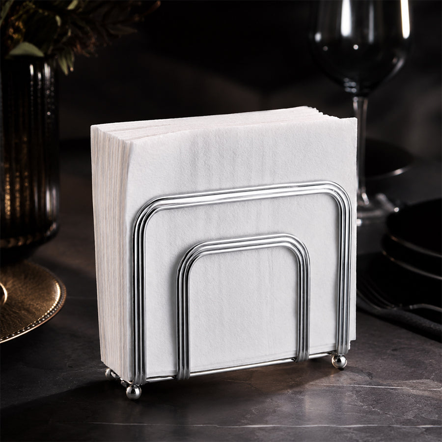 Silver Metal Napkin Holder for Kitchen Counter & Dining Table