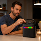 Solar Rechargeable Radio Bluetooth Speaker with Disco Light