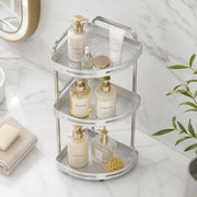3-Tier Aluminium Corner Shower Bathroom Shelf - Silver