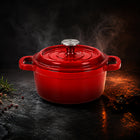 Condere 20cm Red Enamel Cast Iron Pot with Lid