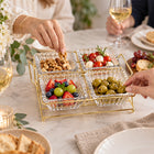 5-Piece Glass Serving Bowl Set with Metal Stand - 250ml